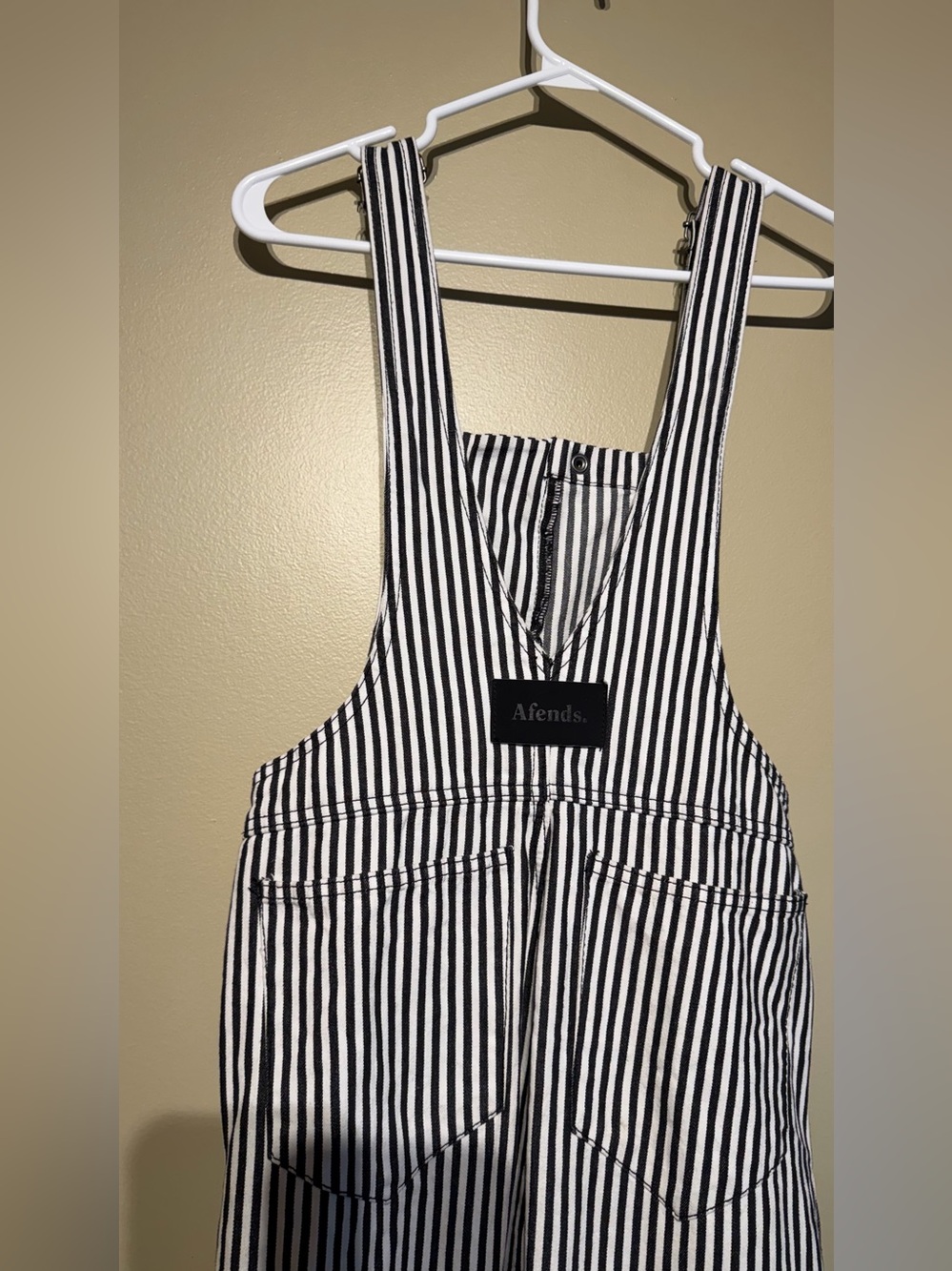 Afends. 100% Cotton Striped Straight Leg Dungarees - Picture 12 of 16